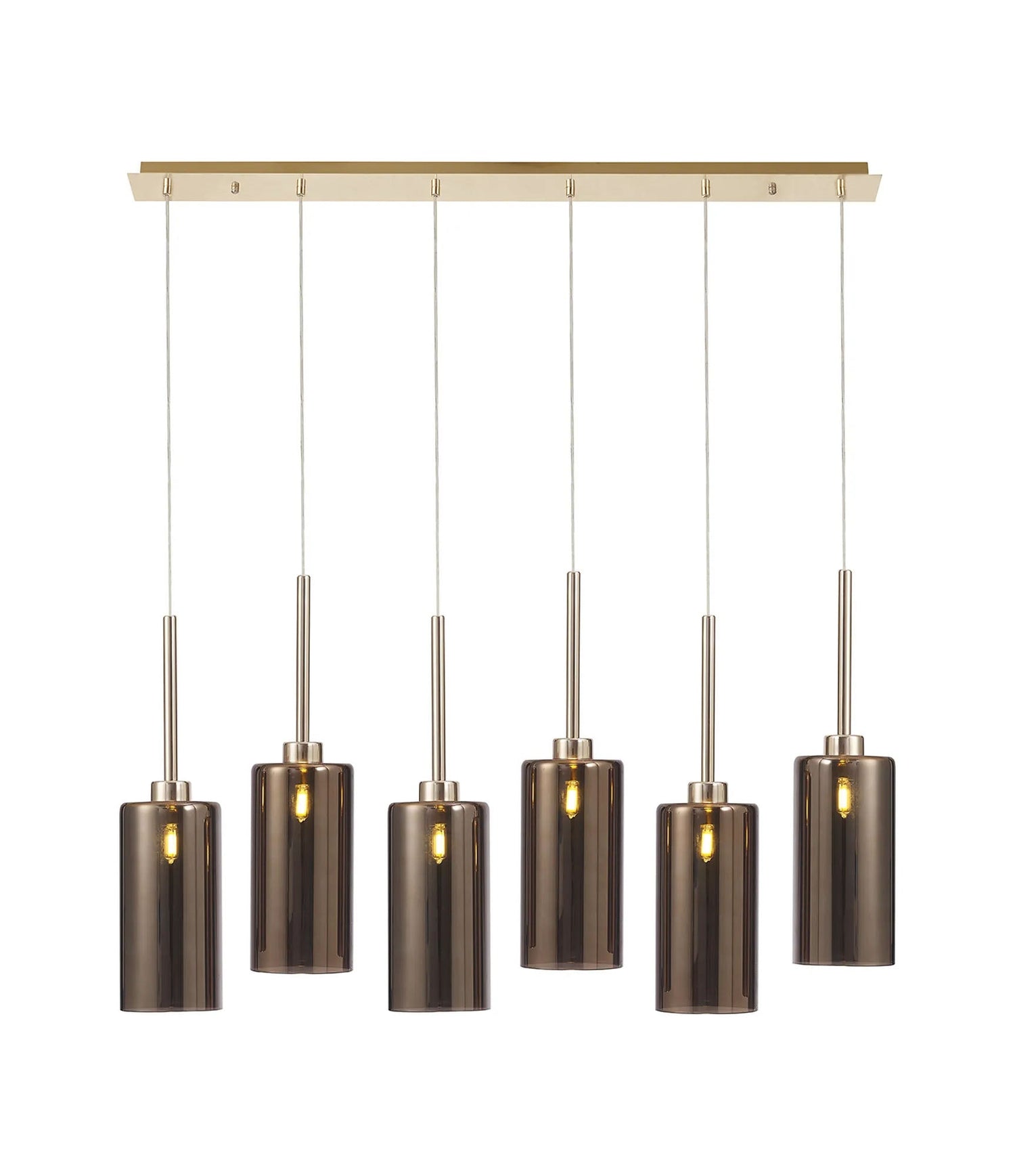 Lathen Linear Pendant 2m, 6 x G9, French Gold/Copper Type A Shade
