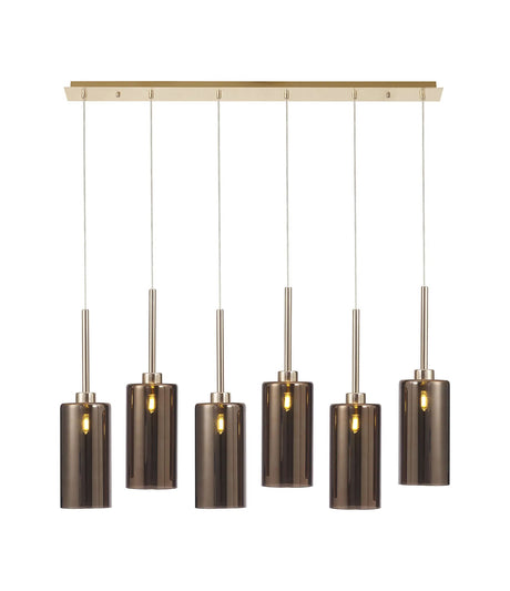 Lathen Linear Pendant 2m, 6 x G9, French Gold/Copper Type A Shade