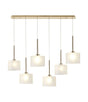 Lathen Linear Pendant 2m, 6 x G9, French Gold/Frosted Type C Shade