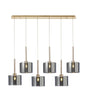 Lathen Linear Pendant 2m, 6 x G9, French Gold/Chrome Type C Shade