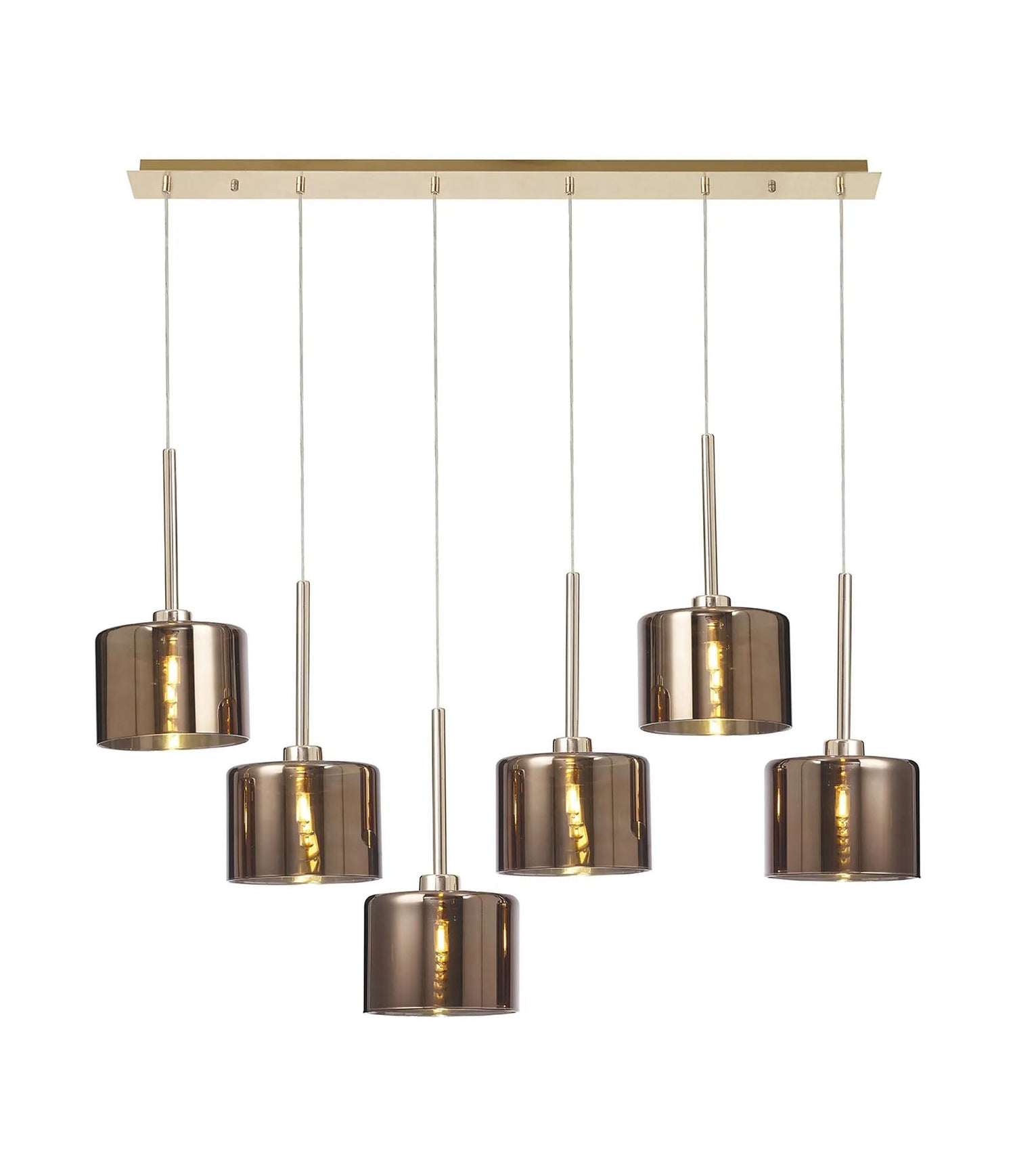 Lathen Linear Pendant 2m, 6 x G9, French Gold/Copper Type C Shade