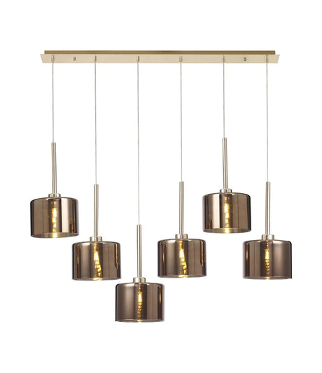 Lathen Linear Pendant 2m, 6 x G9, French Gold/Copper Type C Shade