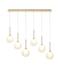 Lathen Linear Pendant 2m, 6 x G9, French Gold/Frosted Type G Shade