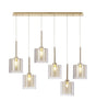 Lathen Linear Pendant 2m, 6 x G9, French Gold/Cognac/Clear Type H Shade