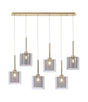Lathen Linear Pendant 2m, 6 x G9, French Gold/Smoked/Clear Type H Shade