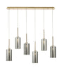 Lathen Linear Pendant 2m, 6 x G9, French Gold/Chrome Lined Type A Shade