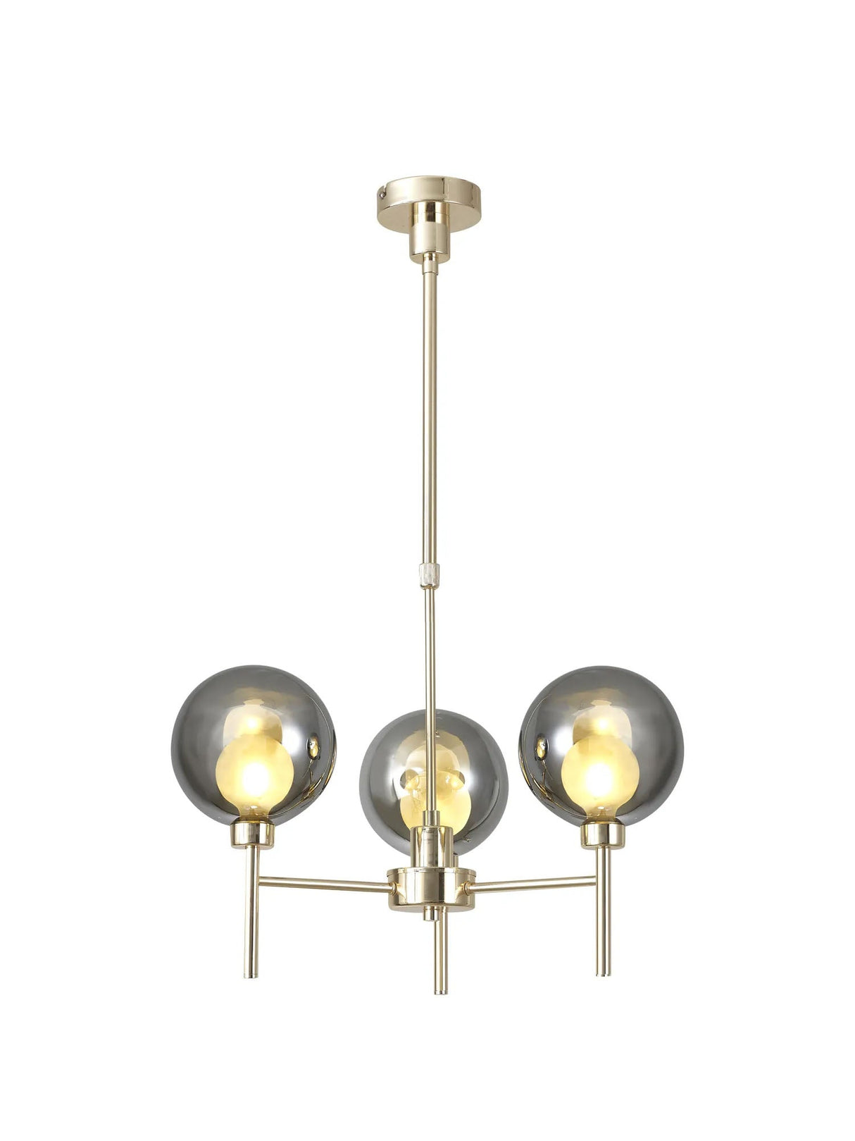 Lathen Telescopic/Semi Flush, 3 x G9, French Gold/Chrome/Frosted Type G Shade