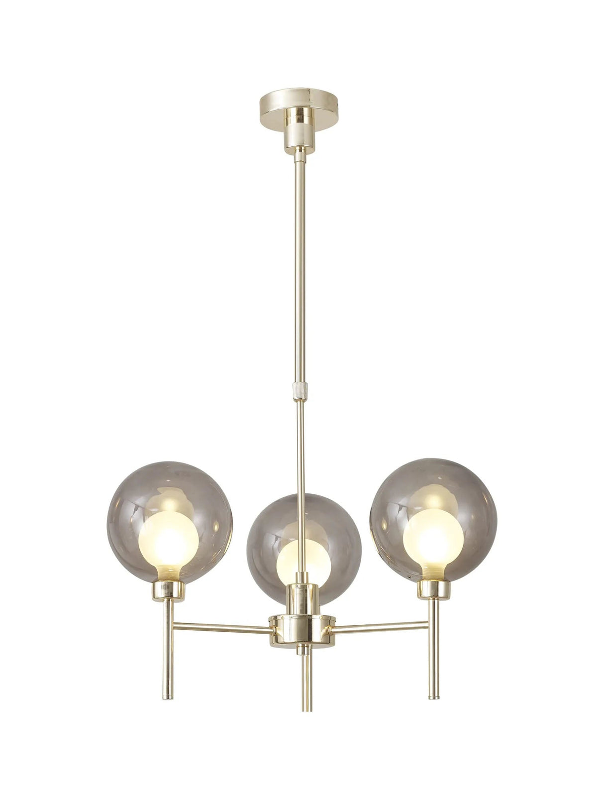 Lathen Telescopic/Semi Flush, 3 x G9, French Gold/Smoked/Frosted Type G Shade