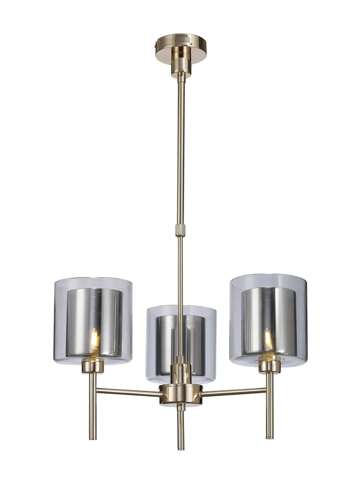 Lathen Telescopic/Semi Flush, 3 x G9, French Gold/Chrome/Clear Type H Shade