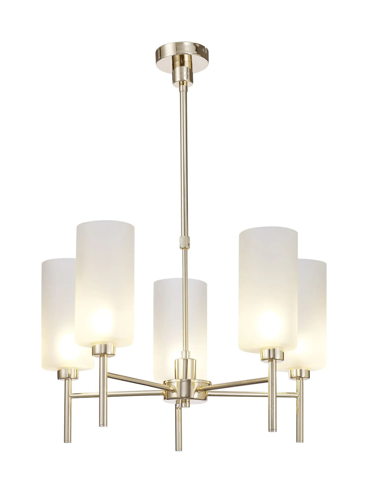 Lathen Telescopic/Semi Flush, 5 x G9, French Gold/Frosted Type A Shade