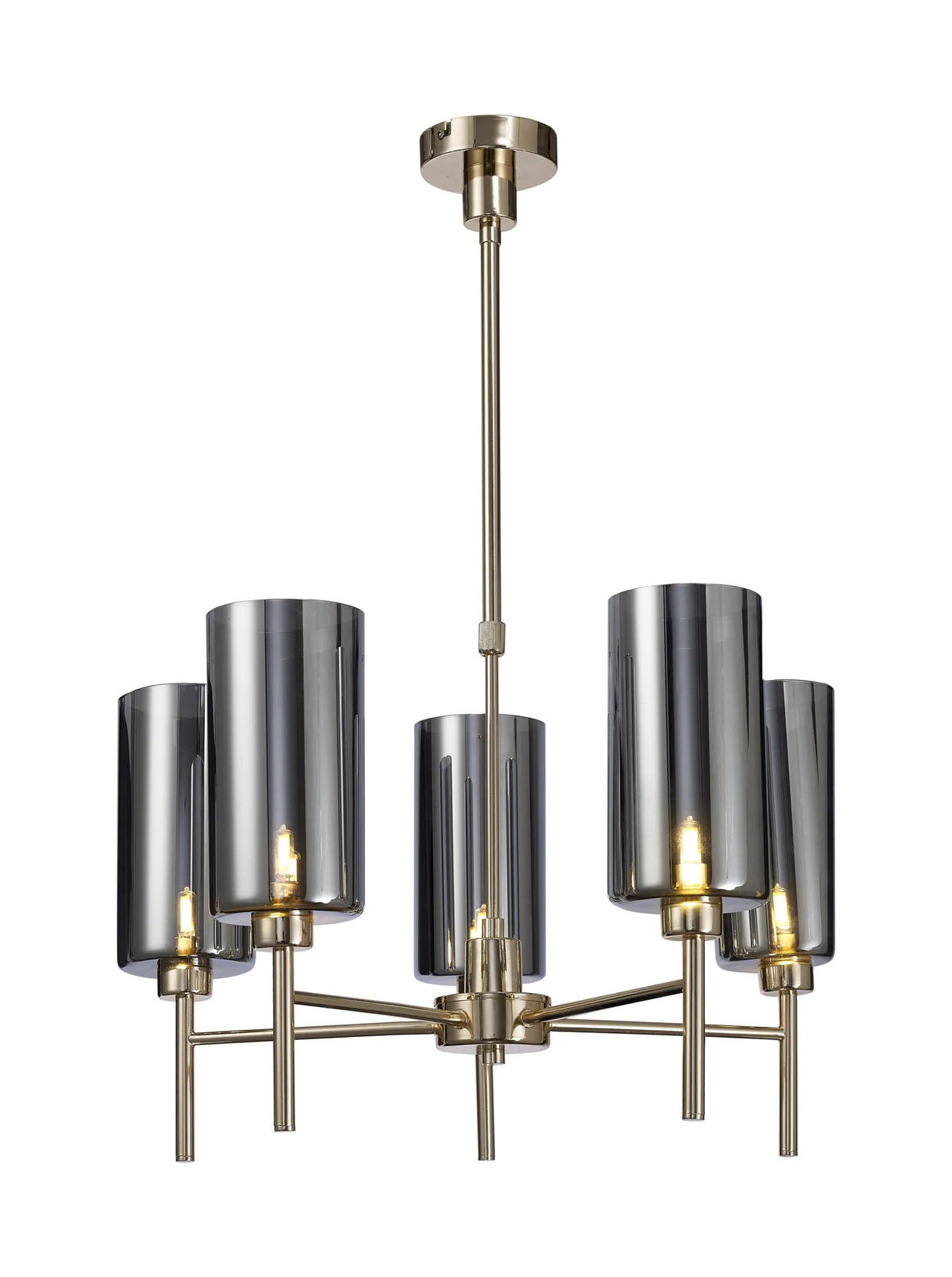 Lathen Telescopic/Semi Flush, 5 x G9, French Gold/Chrome Type A Shade
