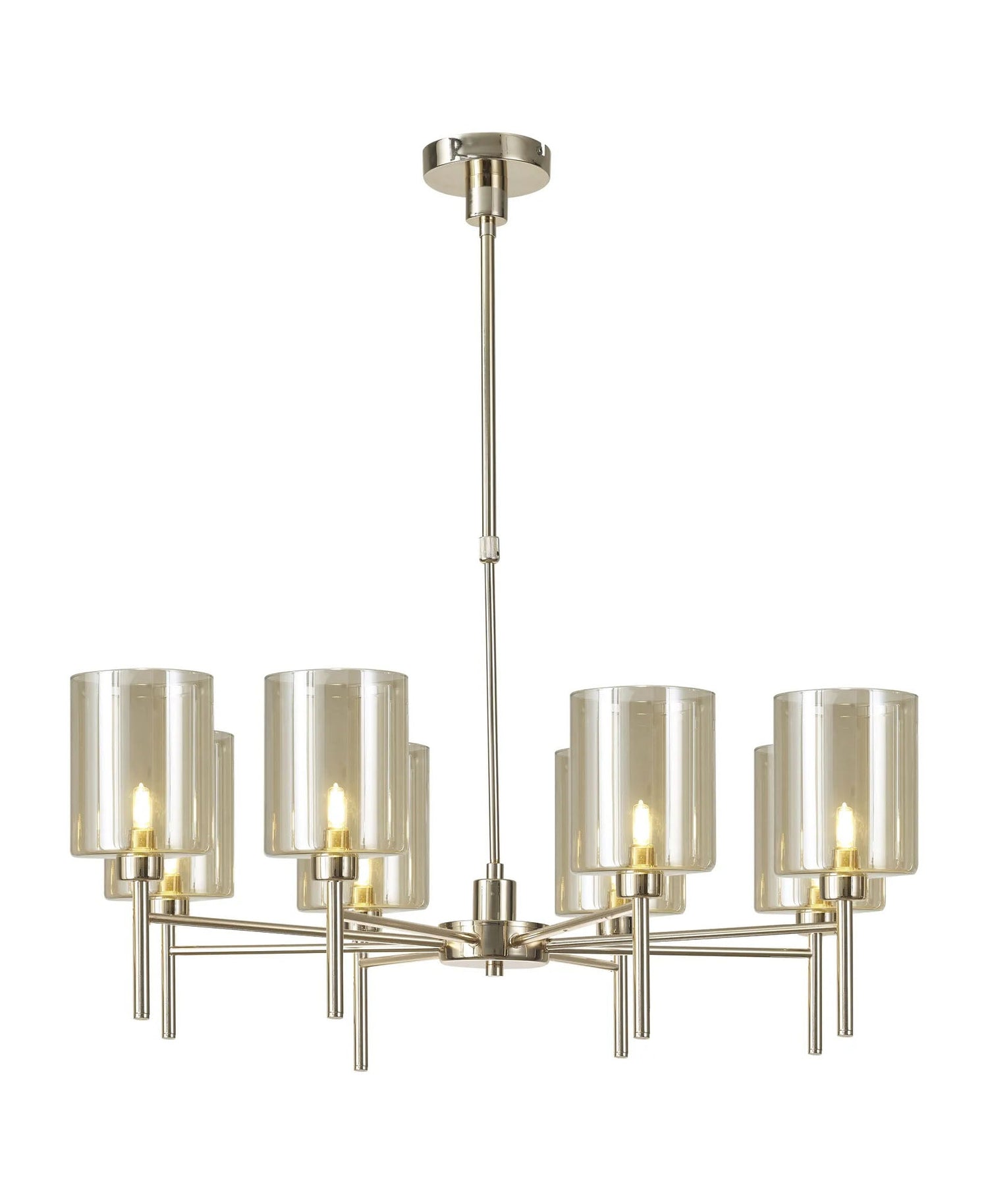 Lathen Telescopic/Semi Flush, 8 x G9, French Gold/Cognac Type B Shade