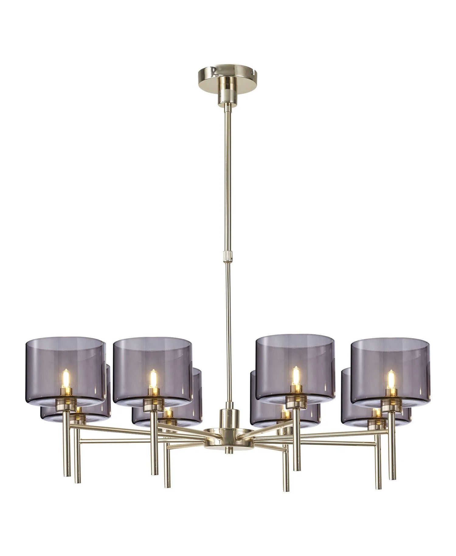 Lathen Telescopic/Semi Flush, 8 x G9, French Gold/Smoked Type C Shade