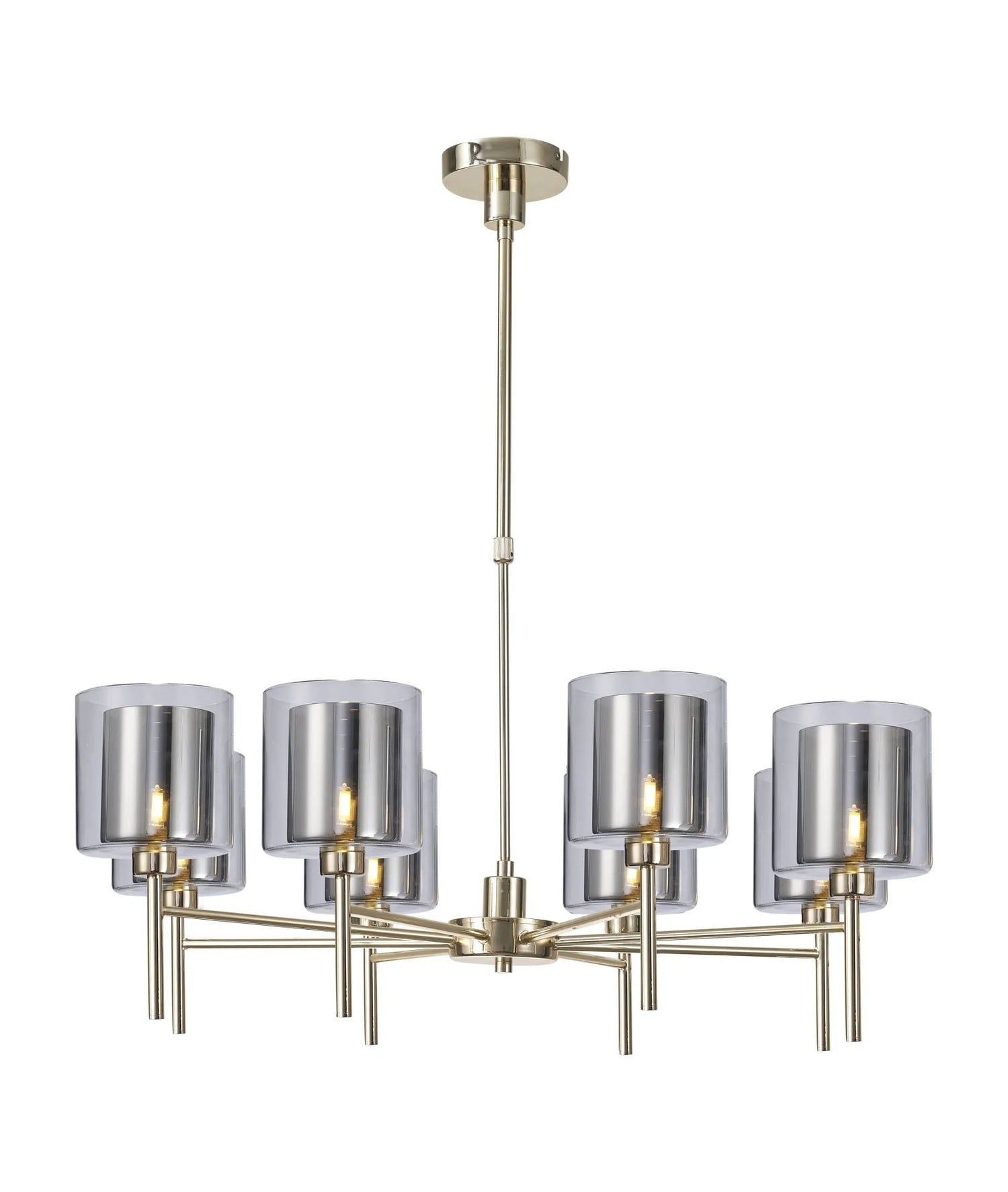 Lathen Telescopic/Semi Flush, 8 x G9, French Gold/Chrome/Clear Type H Shade