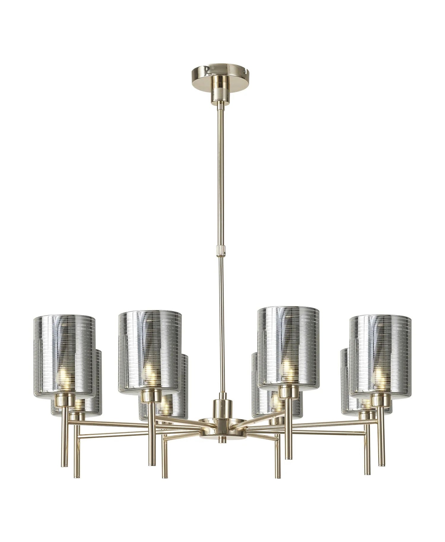 Lathen Telescopic/Semi Flush, 8 x G9, French Gold/Chrome Lined Type B Shade