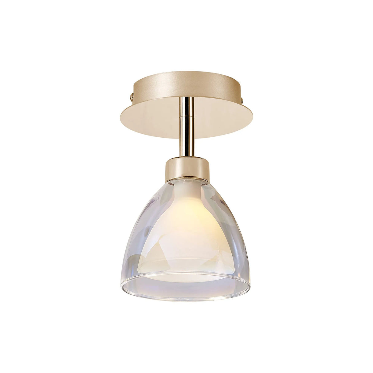 Lathen Flush 1 Light Cone Glass French Gold
