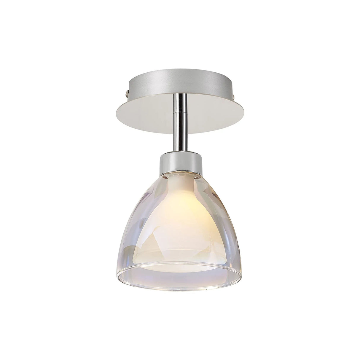 Lathen Flush 1 Light Cone Glass Polished Chrome