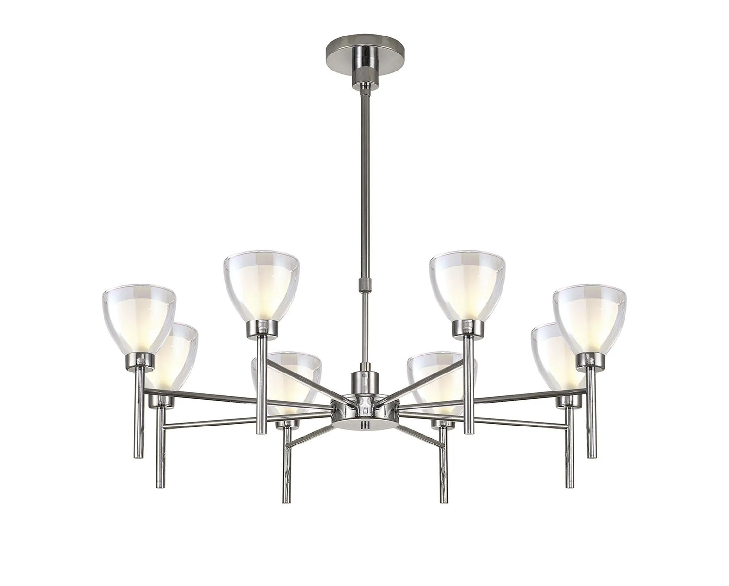 Lathen Telescopic/Semi Flush 8 Light Cone Glass Polished Chrome