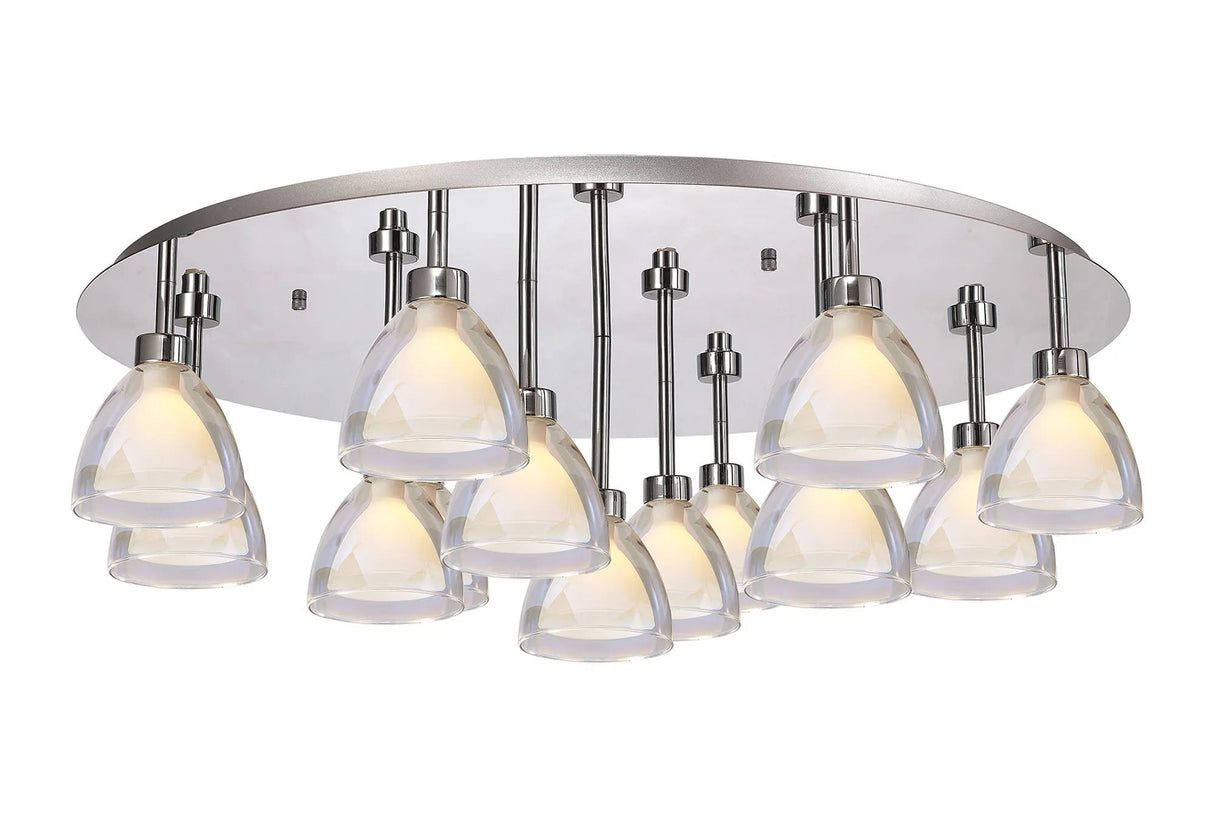 Lathen 80cm Round Flush 13 Light Cone Glass Polished Chrome
