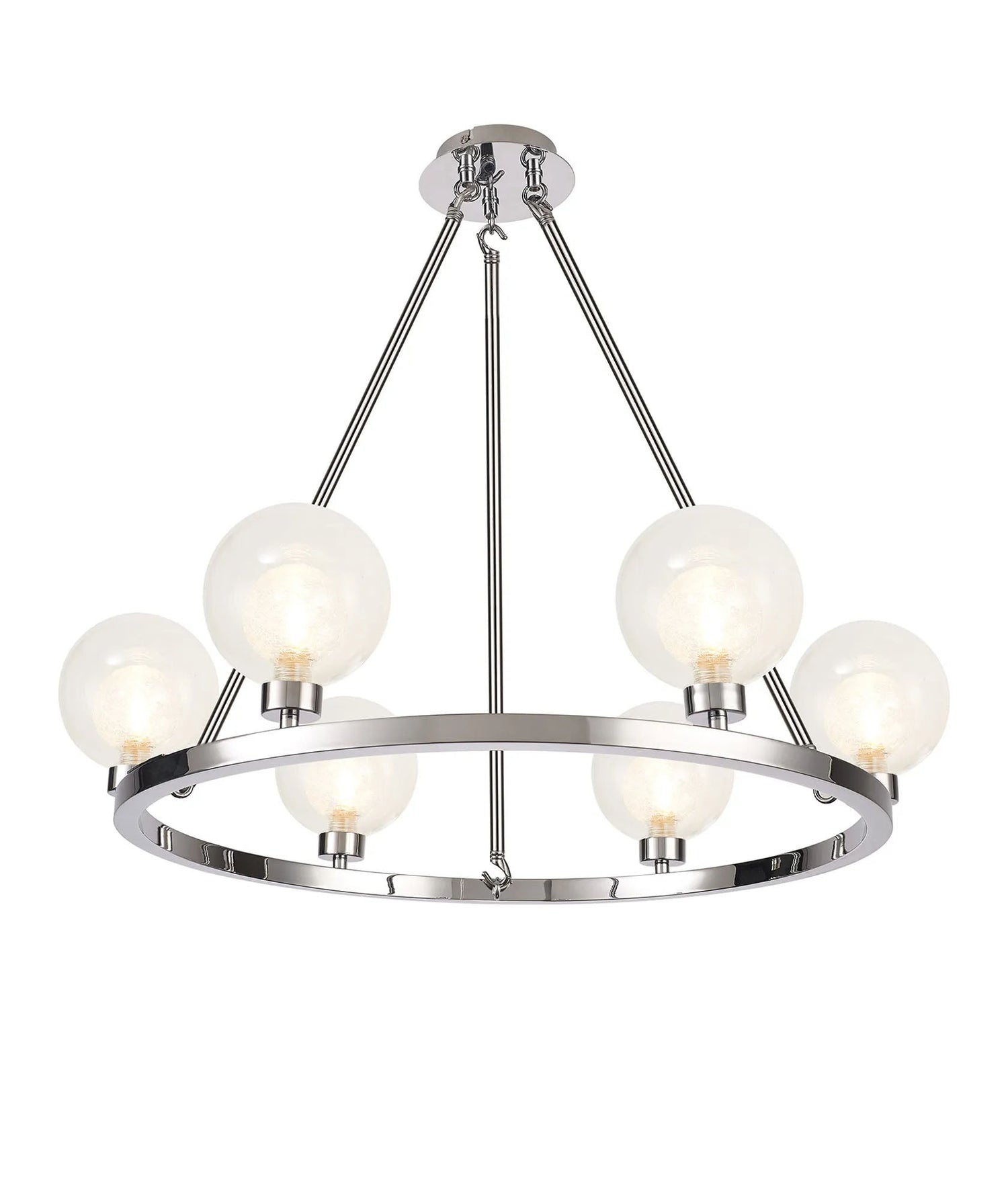 Lathen Polished Chrome 6 Light Round G9 Fixed Pendant