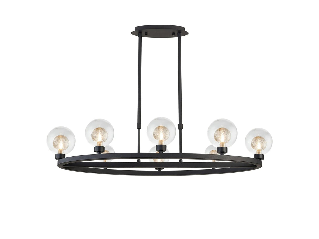 Lathen Satin Black 8 Light Oval G9 Telescopic Light