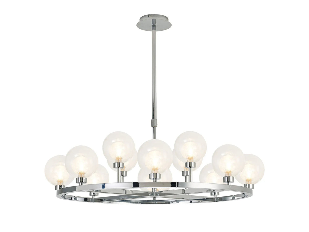 Lathen Polished Chrome 8 + 4 Light Round G9 Telescopic Light