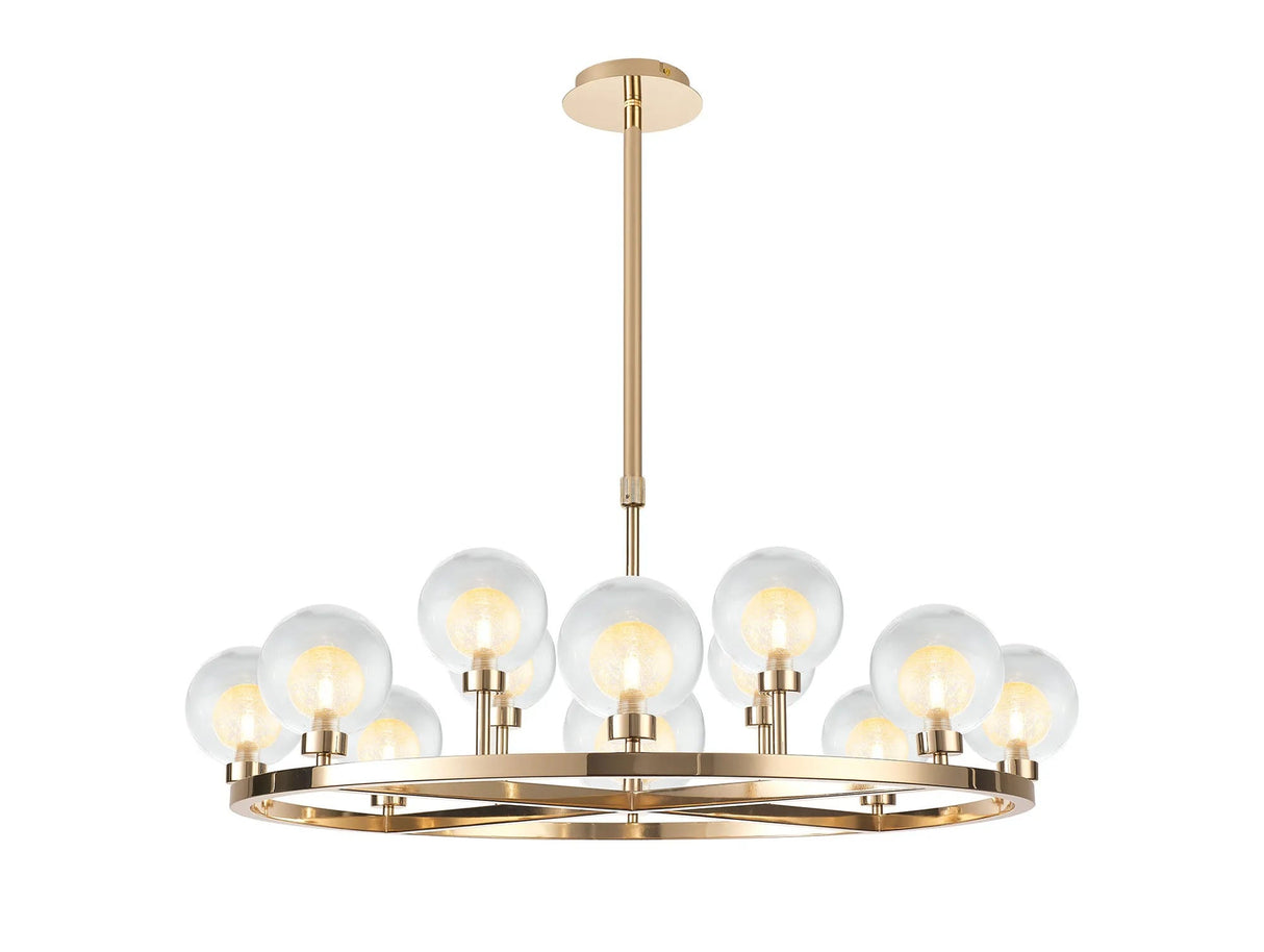 Lathen French Gold 8 + 4 Light Round G9 Telescopic Light