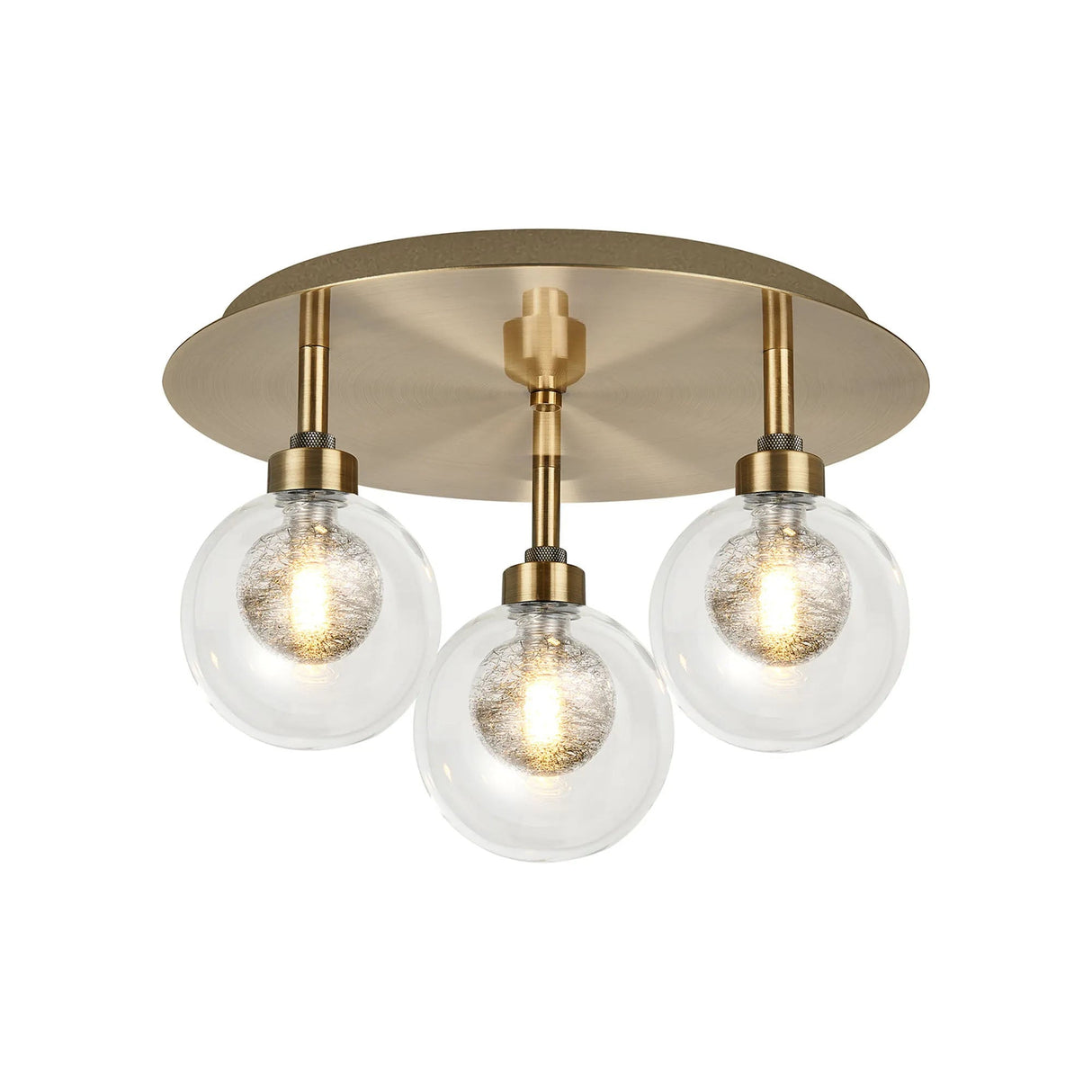 Lathen Antique Brass Round 3 x G9 35cm Flush Light