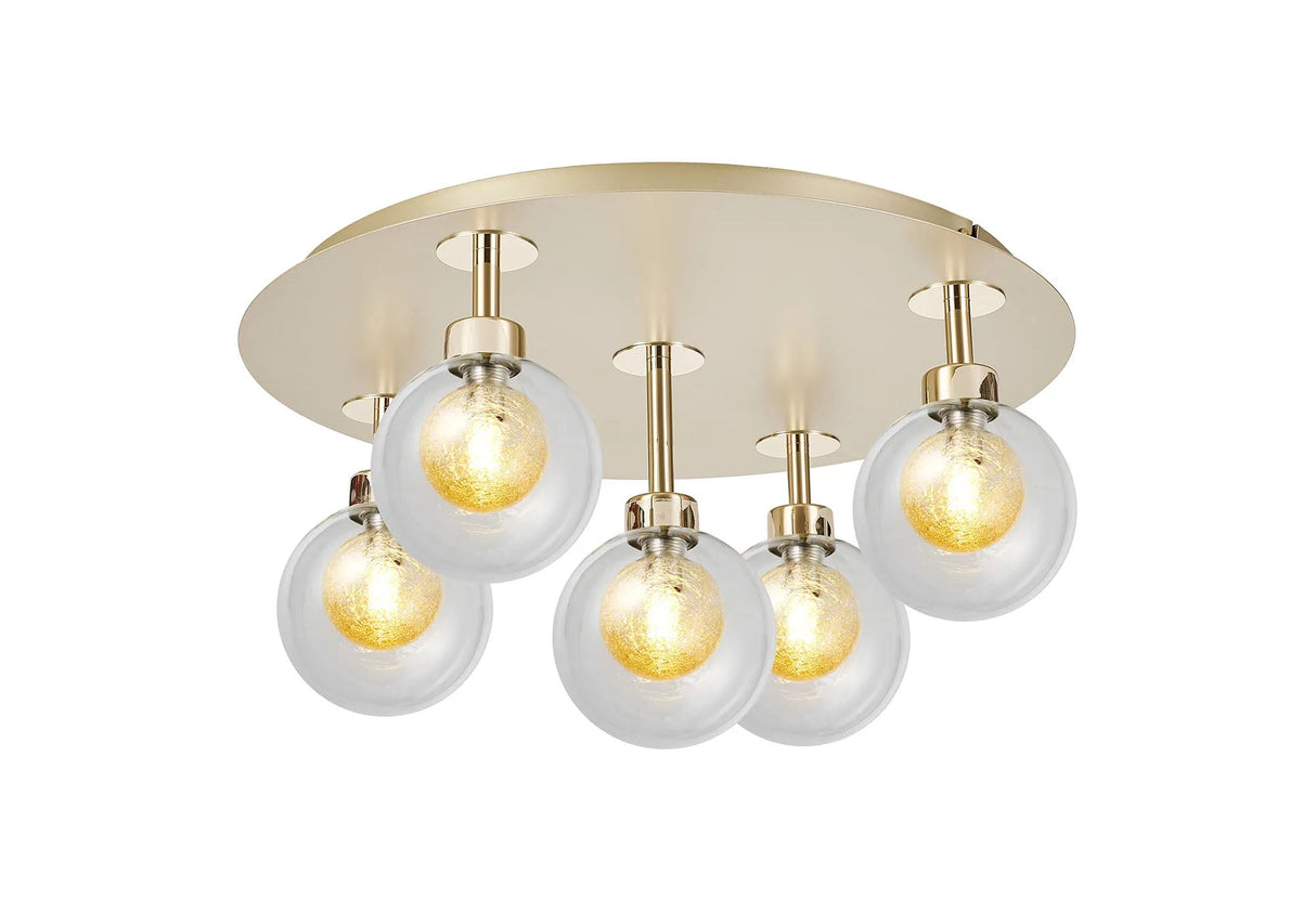 Lathen French Gold Round 5 x G9 Flush Light