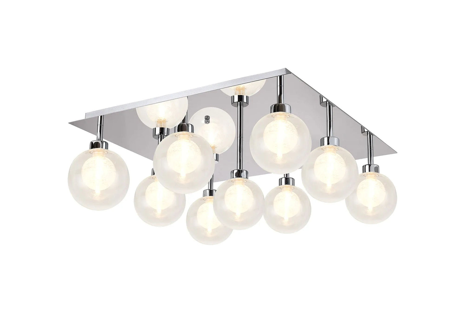 Lathen Polished Chrome/Satin Chrome Square 9 x G9 Flush Light