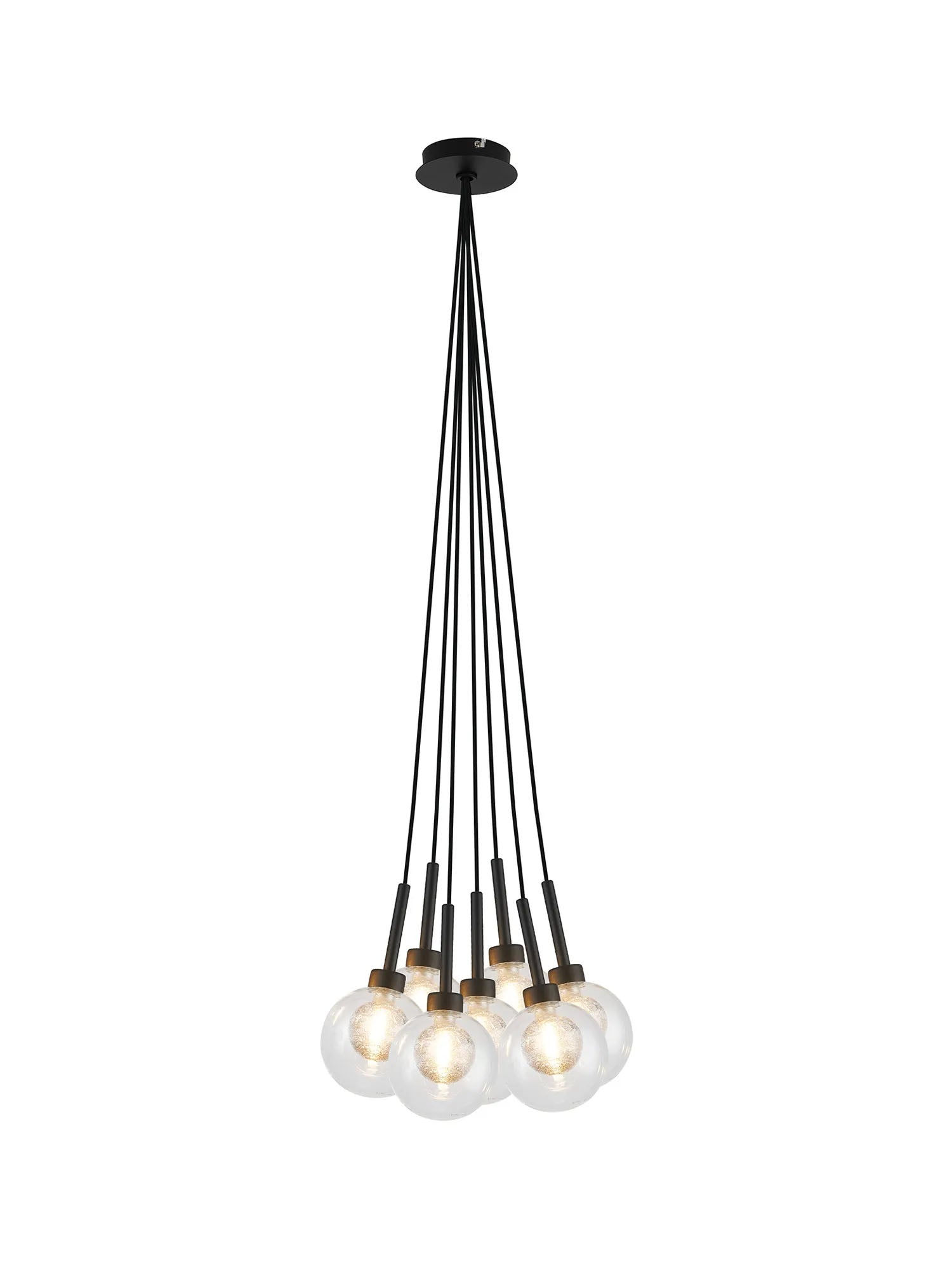 Lathen Satin Black 7 x G9 1.5m Cluster Pendant