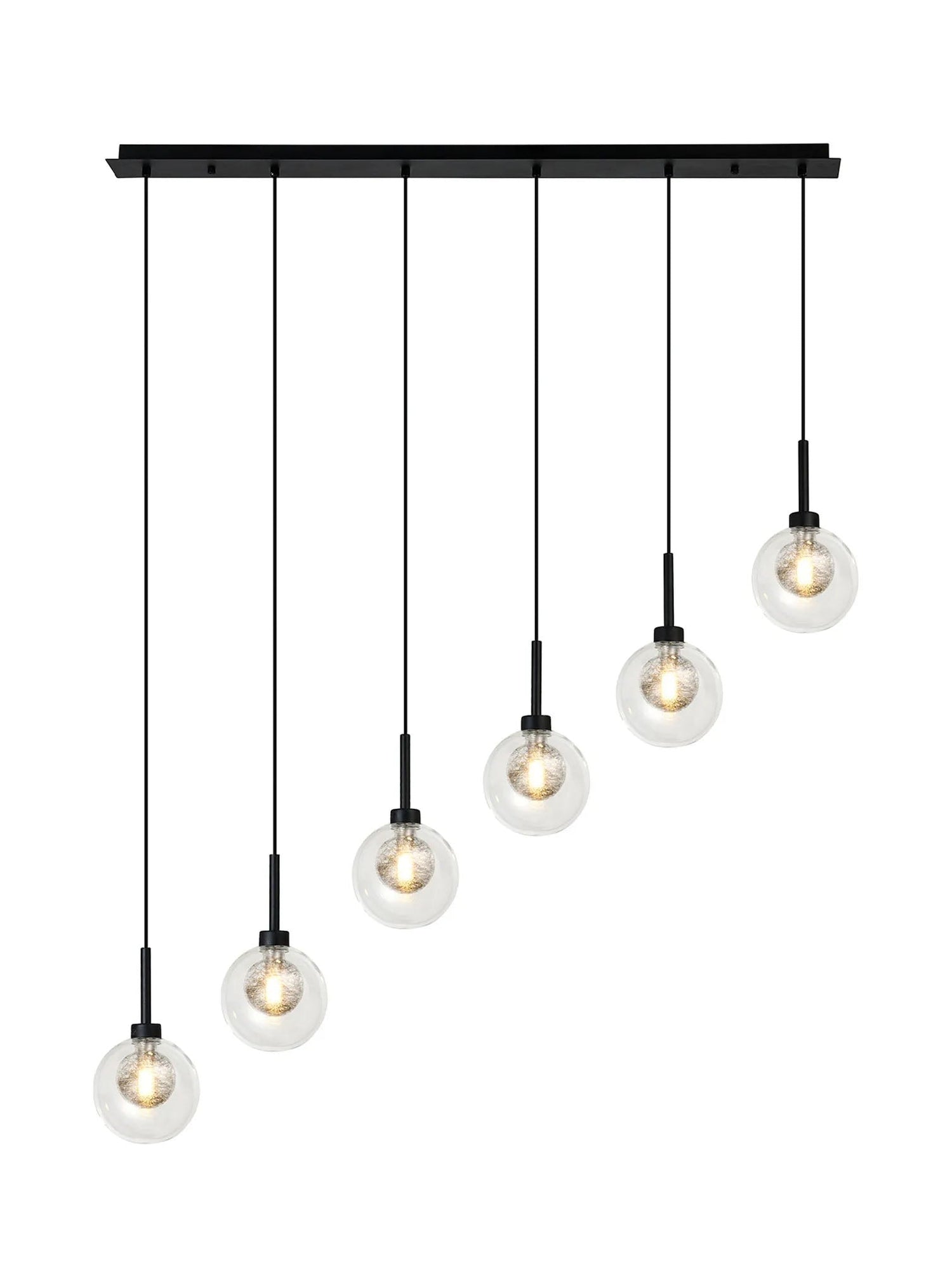 Lathen Satin Black 6 x G9 2m Linear Pendant