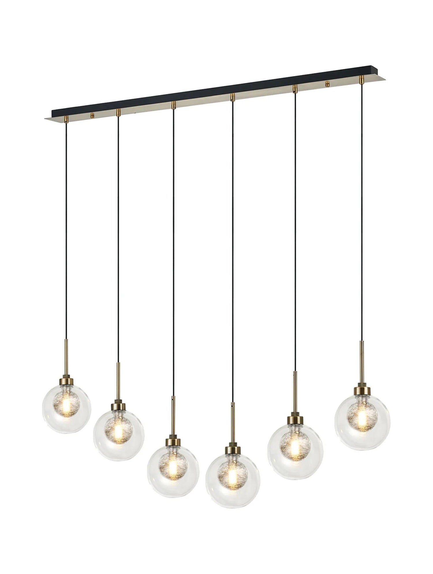Lathen Antique Brass 6 x G9 2m Linear Pendant
