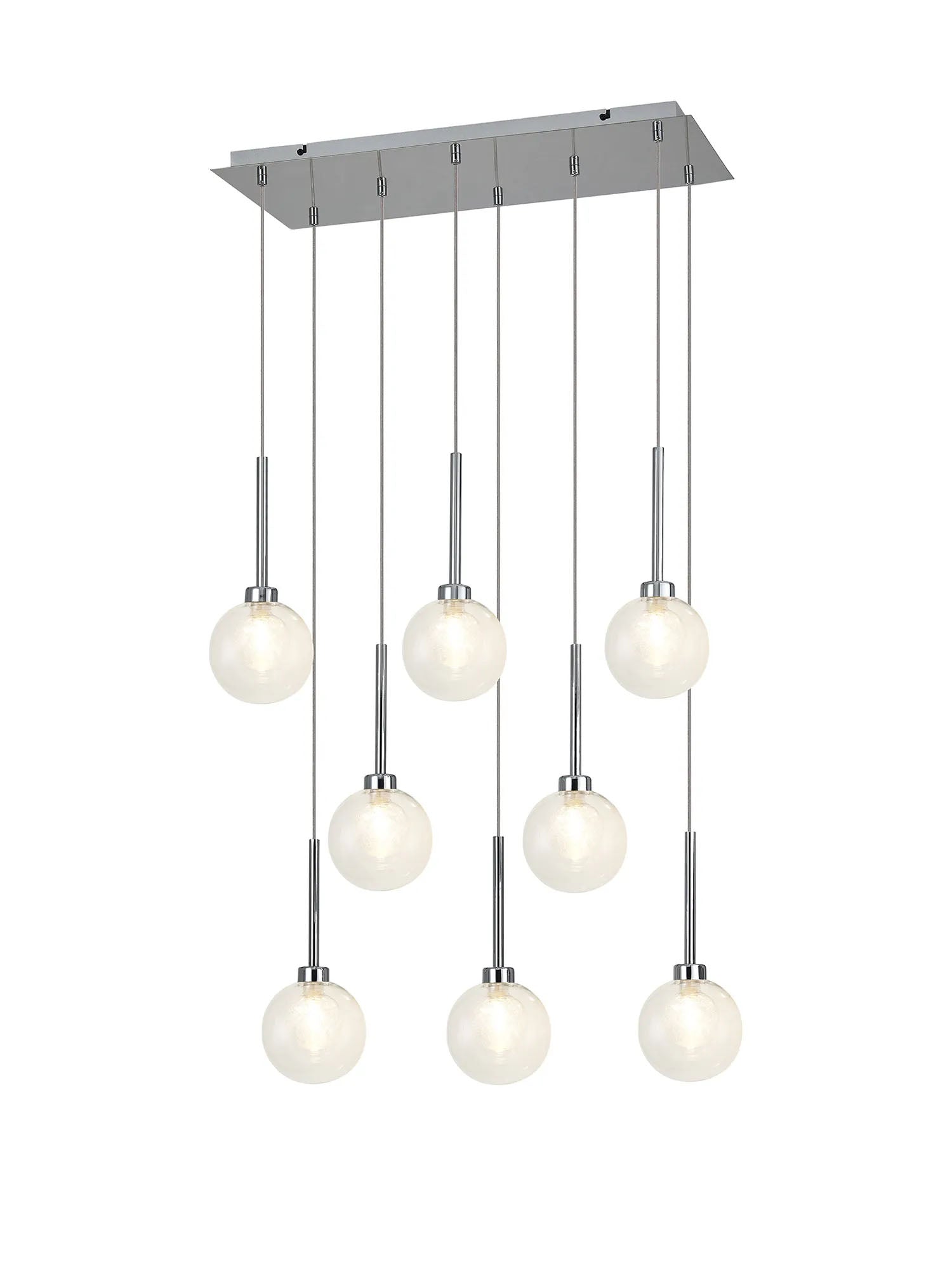 Lathen Polished Chrome 8 x G9 2m Rectangle Multiple Pendant