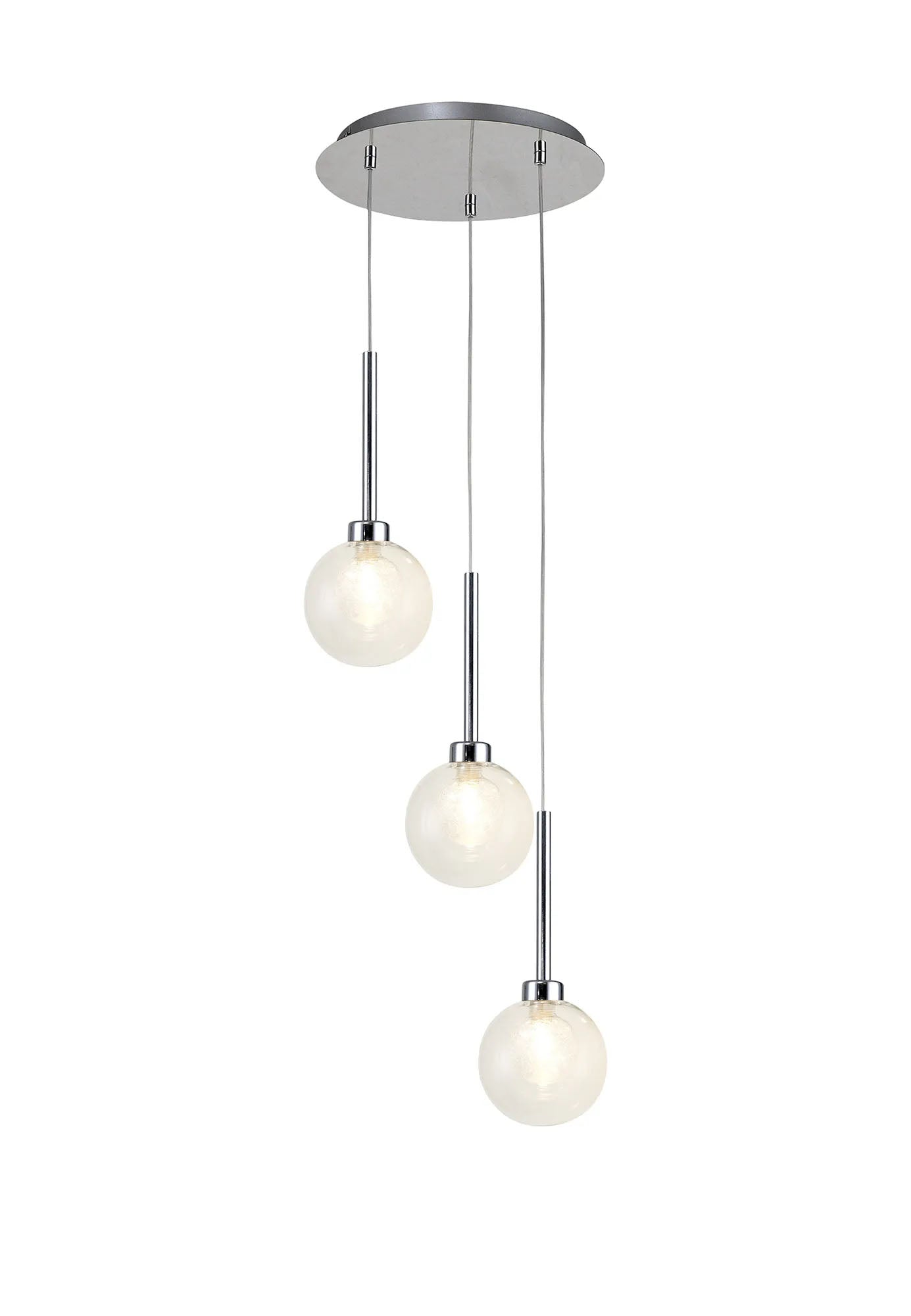 Lathen Polished Chrome 3 x G9 2m Round Pendant