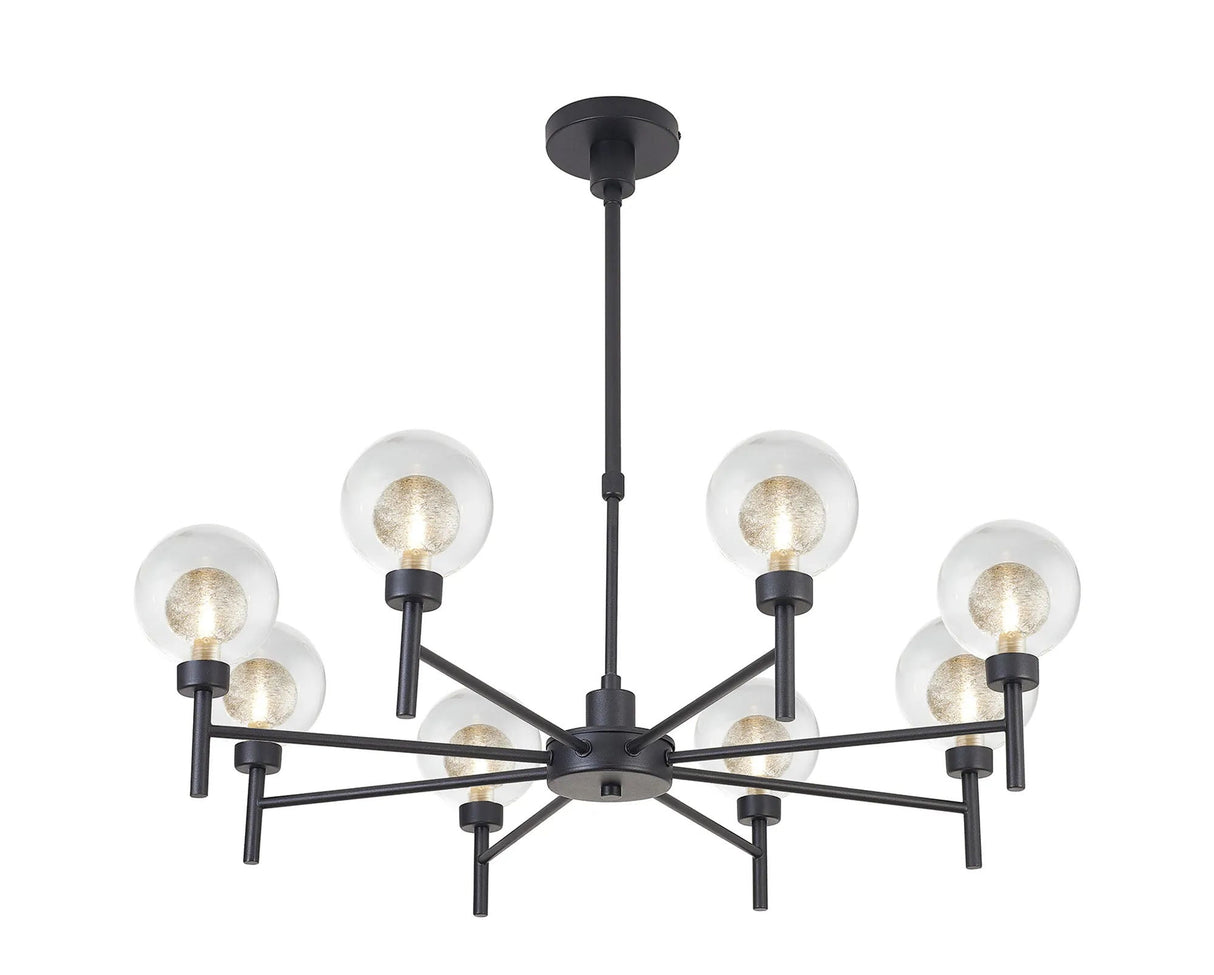 Lathen Satin Black 8 x G9 Telescopic Light