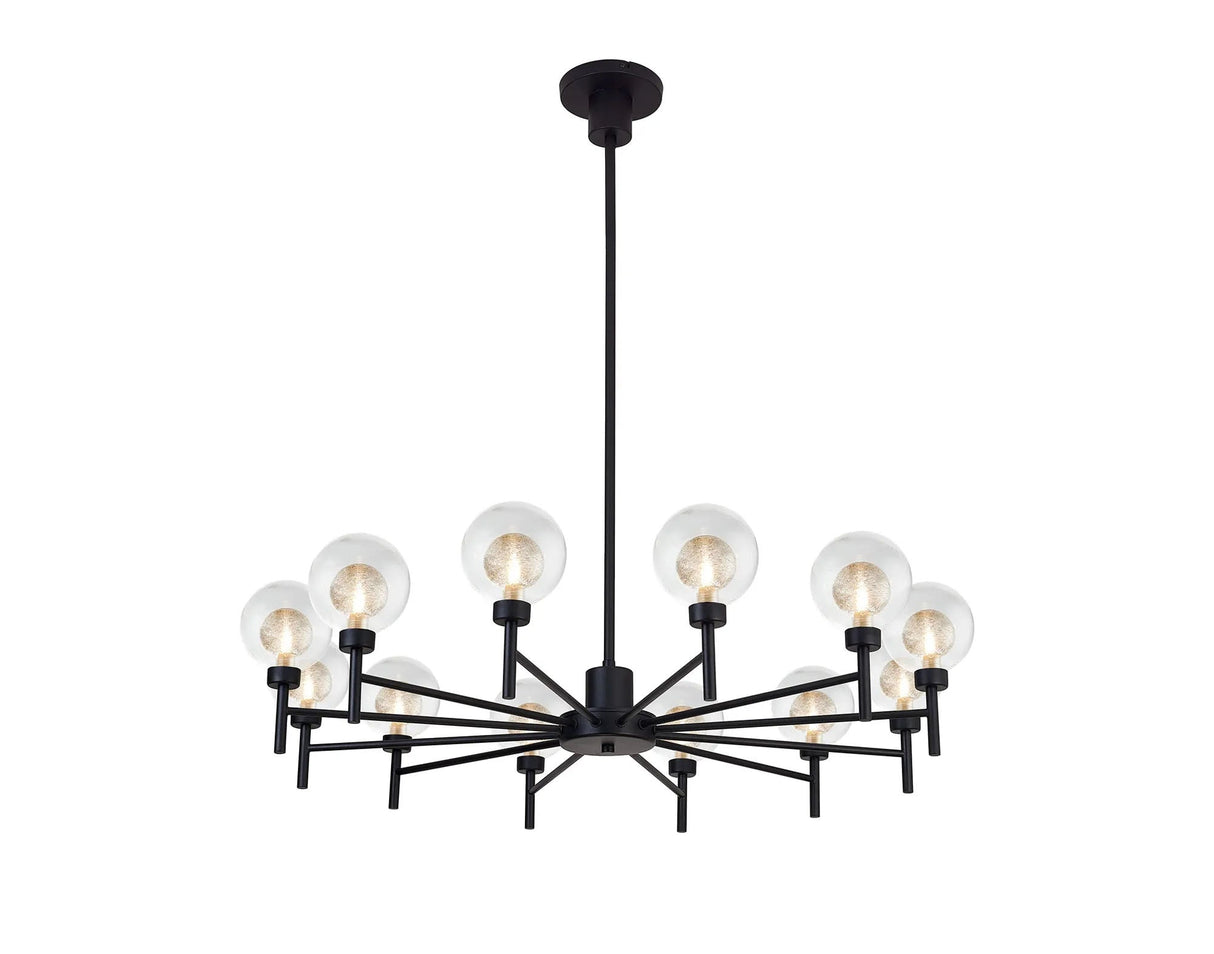 Lathen Satin Black 12 x G9 Telescopic Light