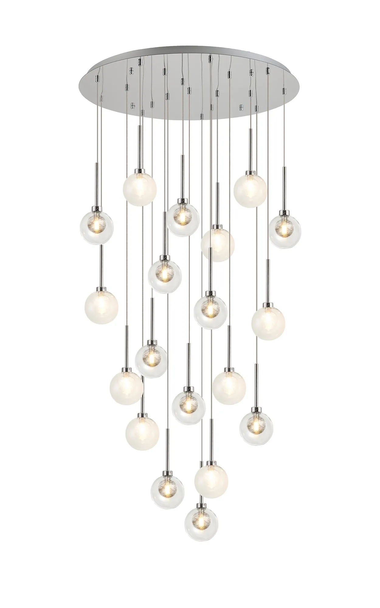 Lathen Polished Chrome 19 x G9 3.5m Round Multiple Pendant