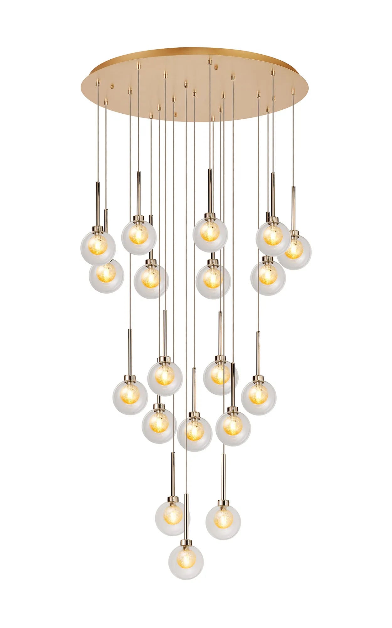 Lathen French Gold 19 x G9 3.5m Round Multiple Pendant