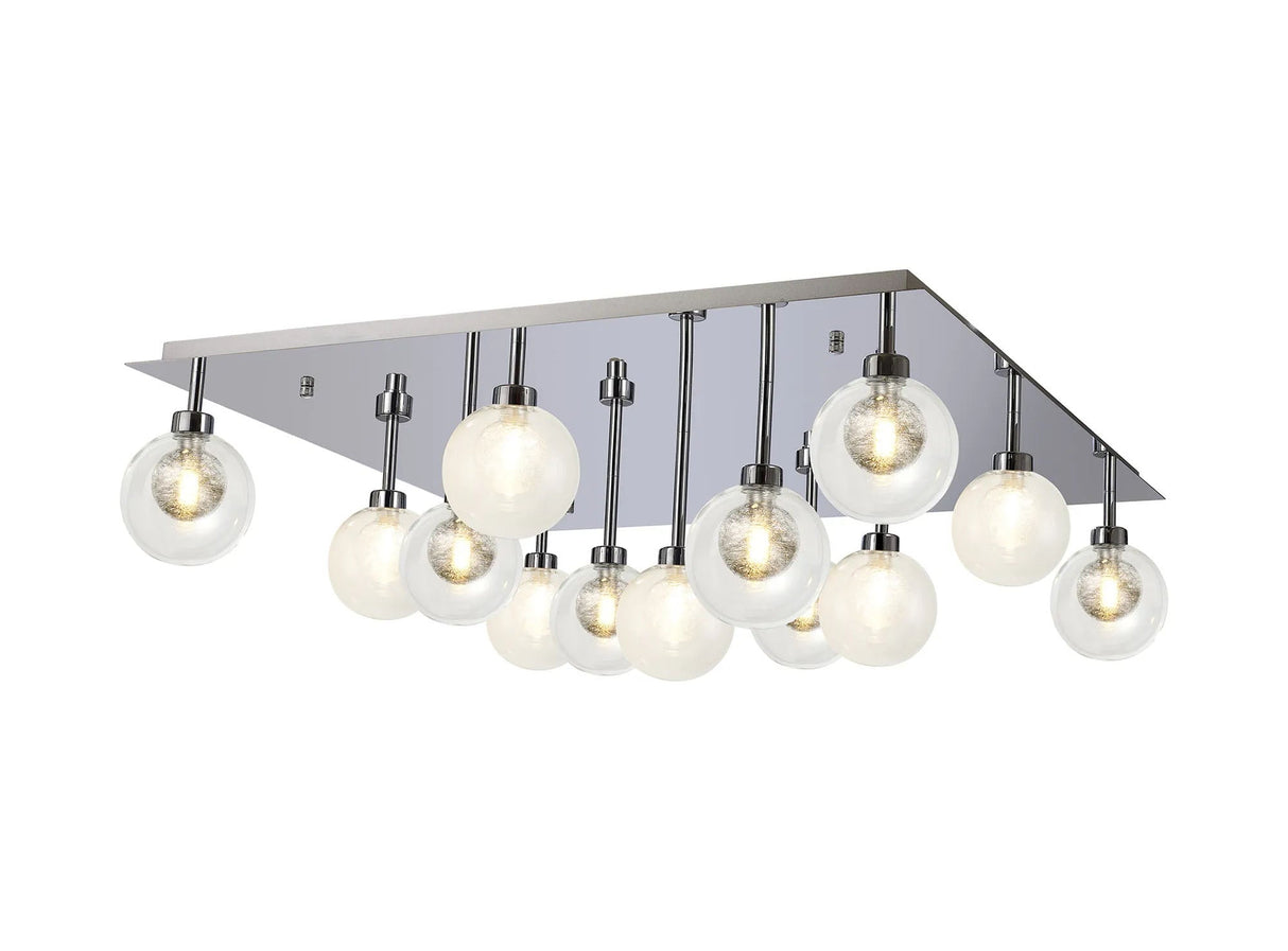 Lathen Polished Chrome Square 13 x G9 Flush Light