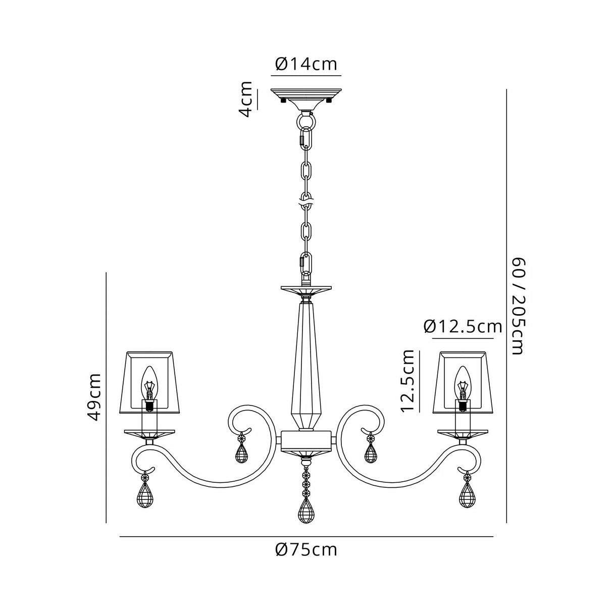 Spellman Crystal Pendant 8 Light With Shade (B)