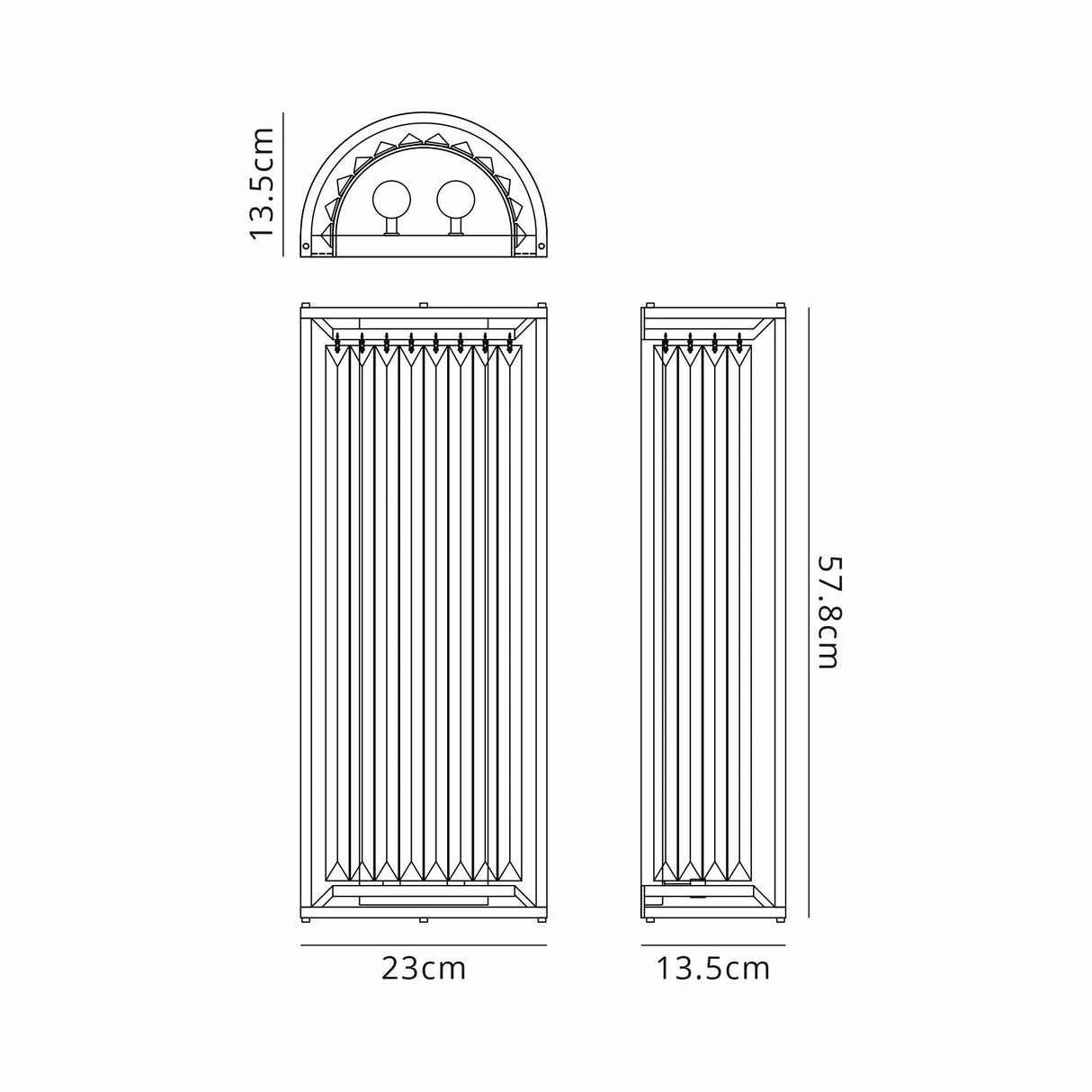 Buckley 57cm Tall Wall Lamp, 3 x E14, Polished Nickel/Clear
