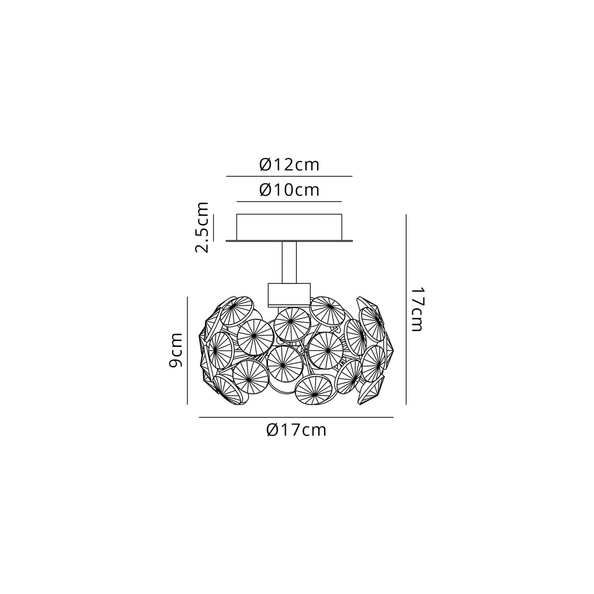 Byrne 1 x G9 Surface Light With Satin Black/Crystal Shade