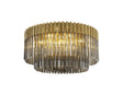 Longhorn 80cm Flush Ceiling Round 12 x E14, Brass/Smoke Sculpted Glass (29kg)