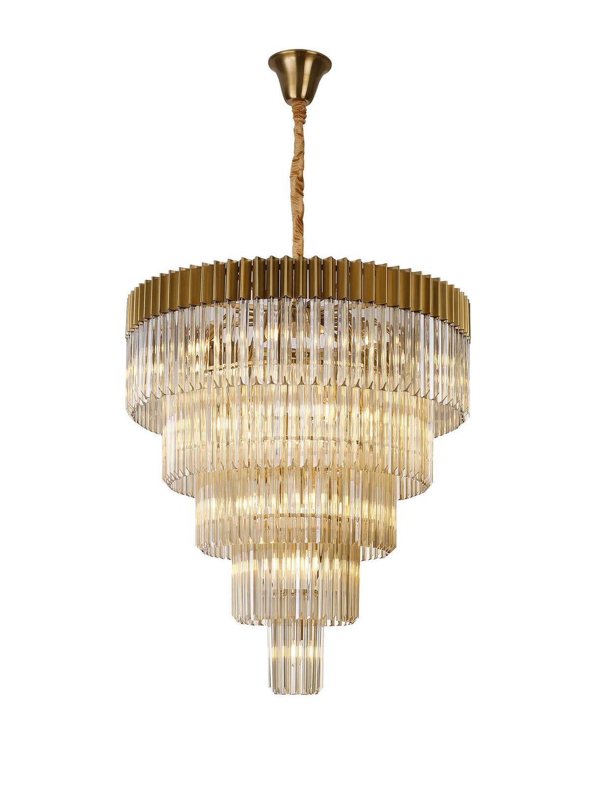 Longhorn 96cm 5-Tier Pendant 23 Light Brass/Cognac