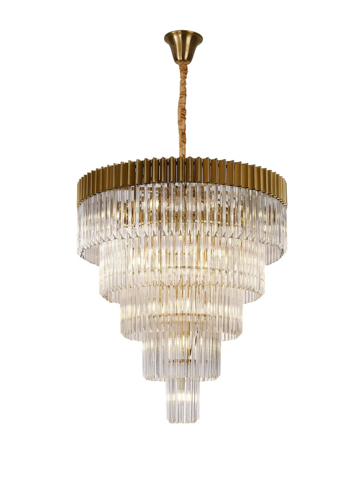 Longhorn 96cm 5-Tier Pendant 23 Light Brass/Clear