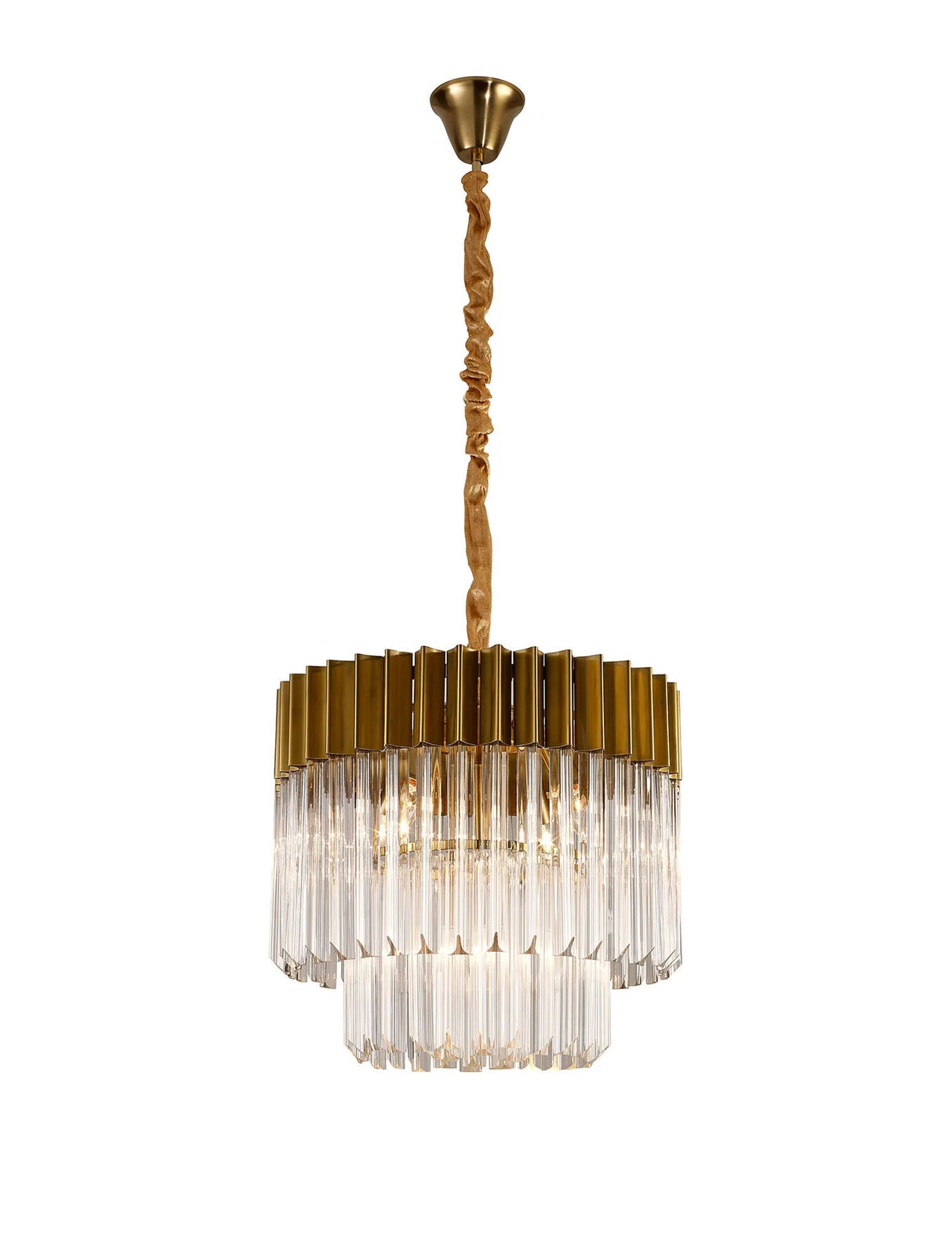 Longhorn 45cm Pendant Round 5 Light Brass/Clear