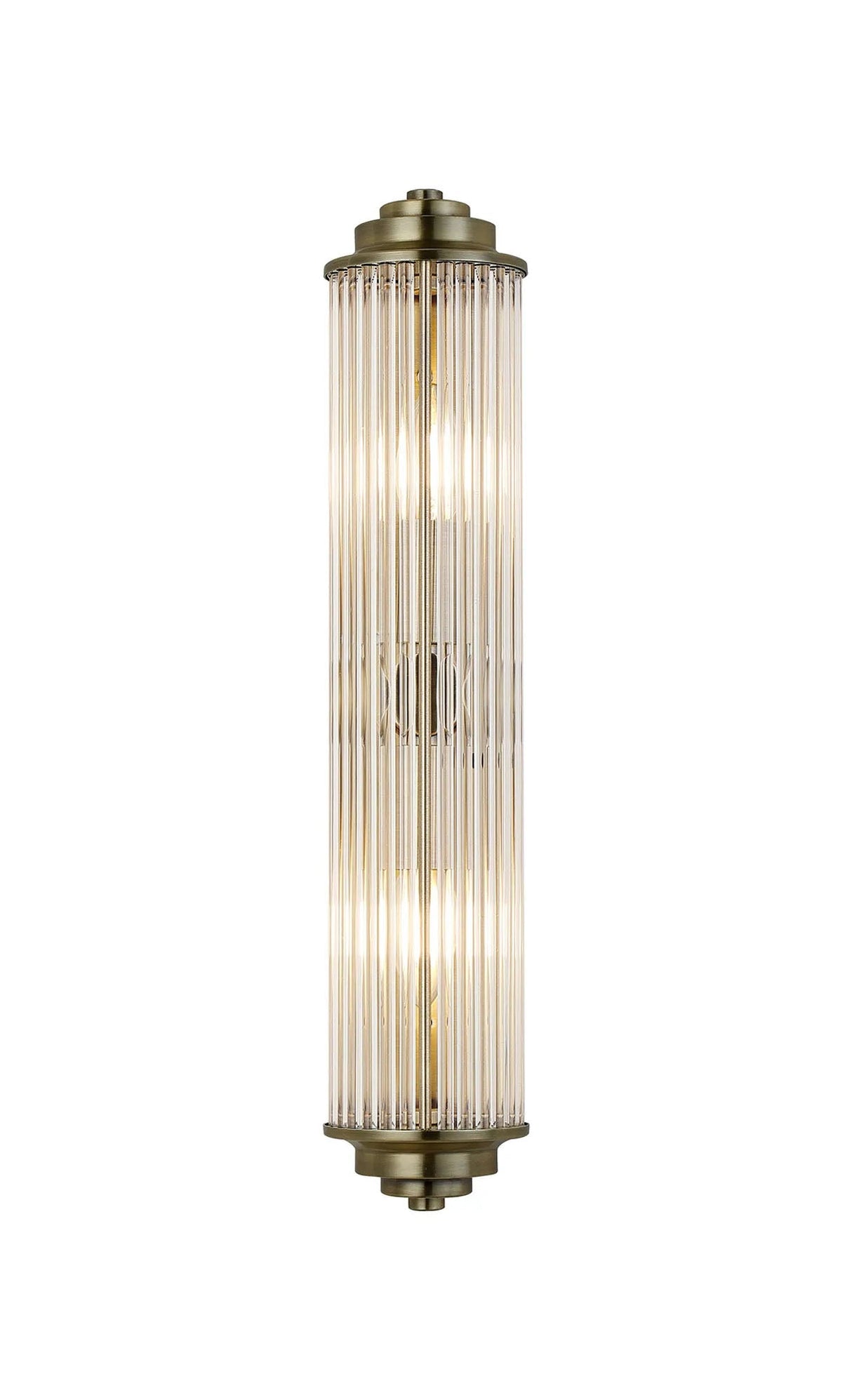 Loovens 2 Light Wall E14 IP44 Antique Brass
