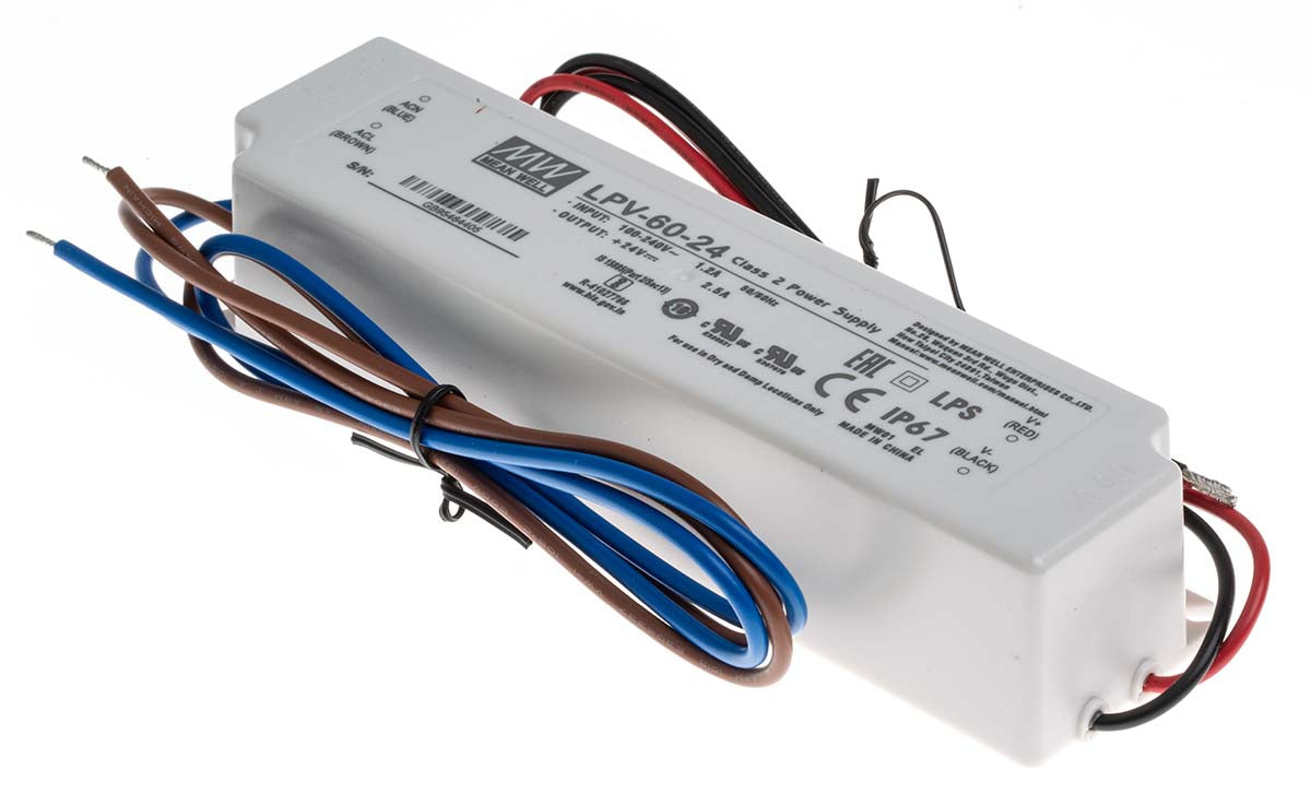 Mean Well 60W 24V LED Driver - LPV-60-24