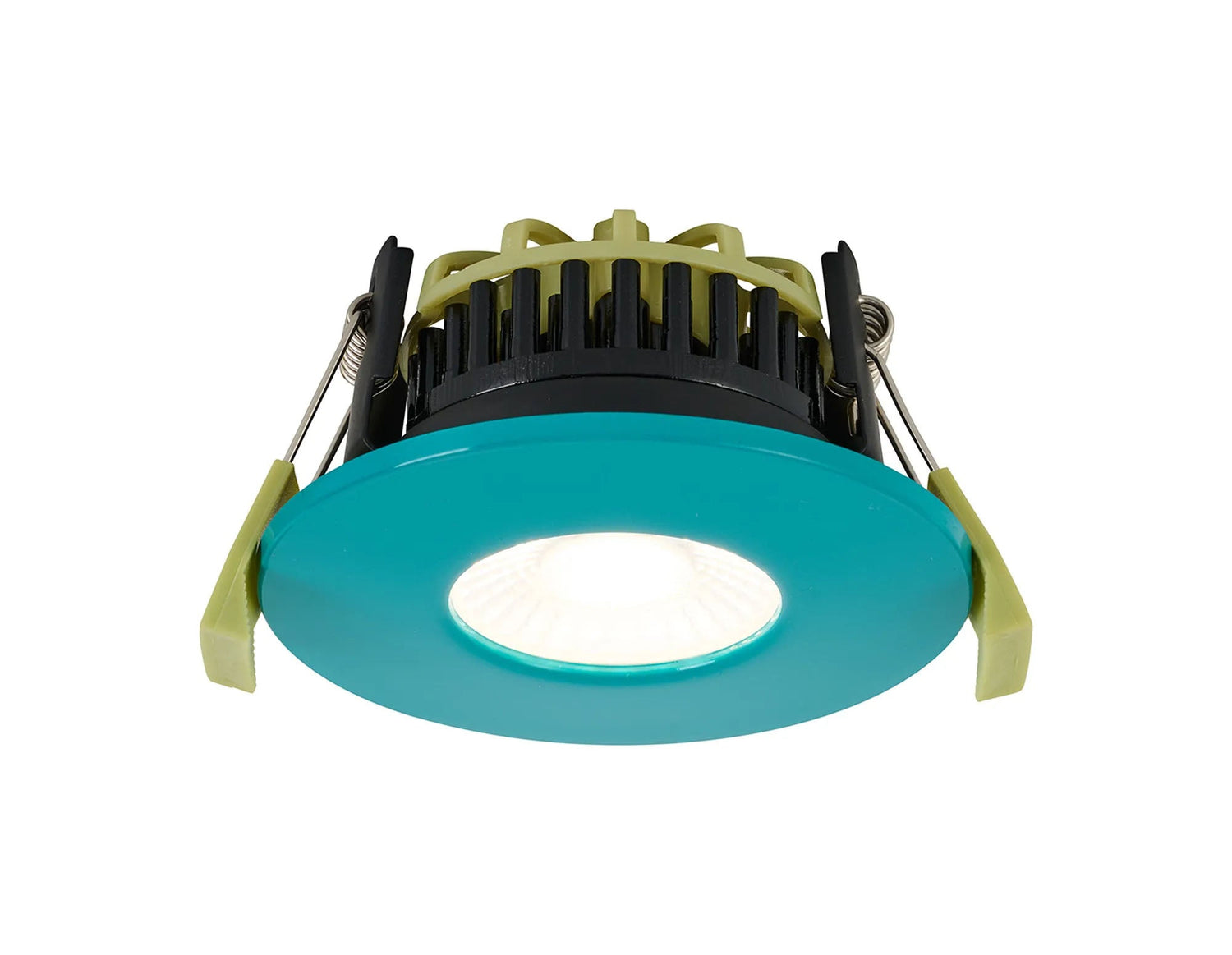 Marangony 4/6/8W, Triac Dimmable 4CCT LED Fire Rated Downlight, Bright Teal Fascia, Cut Out: 70mm, 400/600/800lm, 60° Deg, IP65 DRIVER INC. 5yrs Wrnty